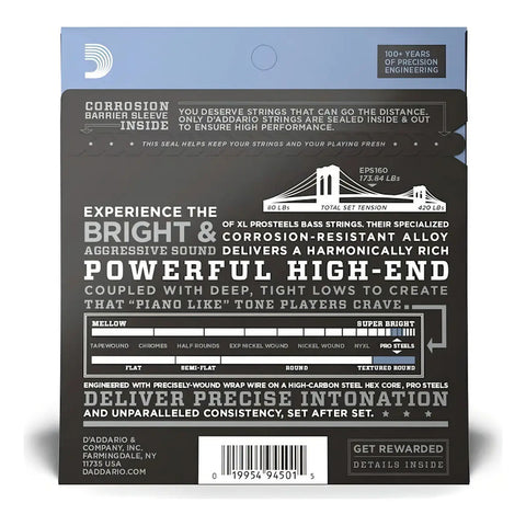 Cuerdas Para Bajo Eléctrico 4:4 D'addario Daddario Eps160