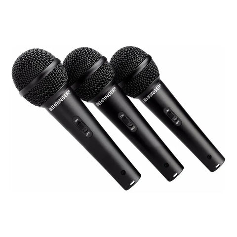 Set De 3 Microfonos Dinámicos Cardioides Behringer Xm1800s Negro