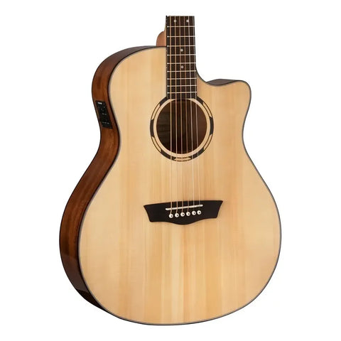 Guitarra Electroacústica Washburn Woodline O10sce Abeto Natural Diestros Diestro Ovangkol