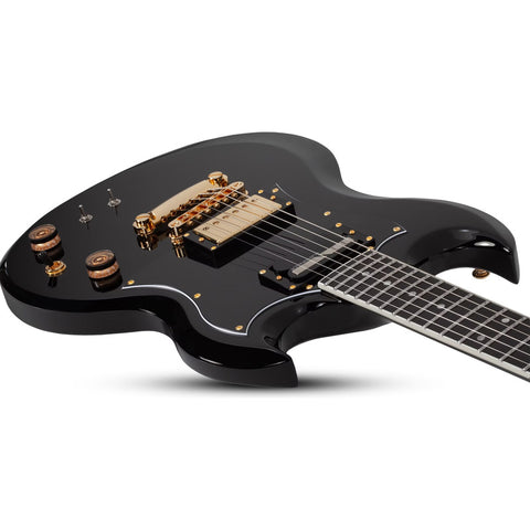 Guitarra Eléctrica Schecter Sg Zv-h6llyw66d-s Glosss Black Diestro Negro Ébano