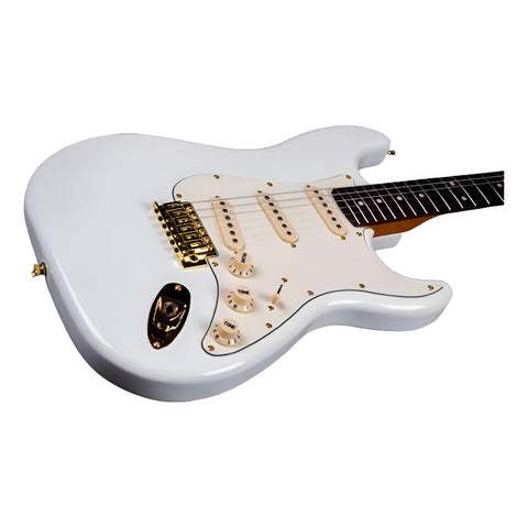 Guitarra Eléctrica Stratocaster Jet Guitars Js380 Blanco Material Del Diapasón Palisandro Orientación De La Mano Diestro