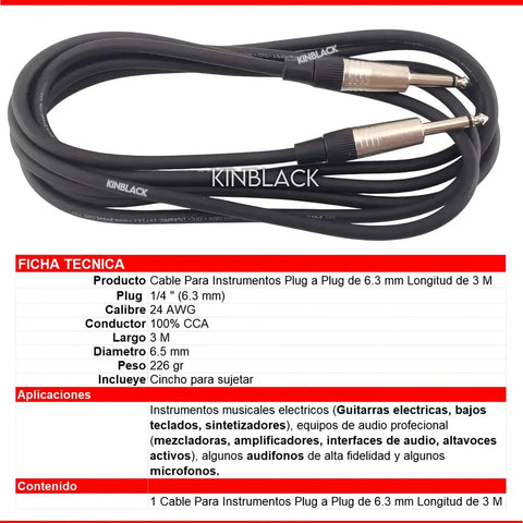 Cable Mod. Lw Gc100lu03 Proel P/instrumento 3m