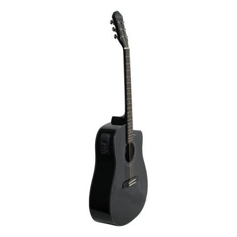 La Sevillana Tx-200ceq Blk Guitarra Electroacústica Texana Color Negro Orientación De La Mano Diestro