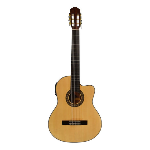 Guitarra Electroacustica Caja Clasica La Sevillana Ns33ceq Caqui