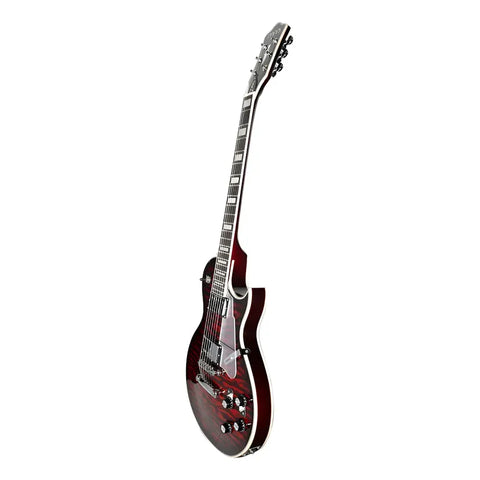 Mars Guitarra Electrica Mod. Lp Custom Color Rojo Diestro Rojo Palo De Rosa