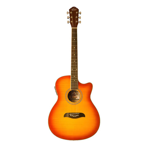 Oscar Schmidt Oacef Csb Guitarra Electroacústica Cereza Diestro