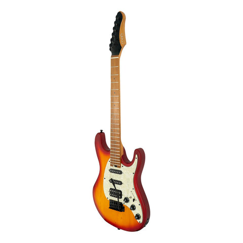 Guitarra Eléctrica Stratocaster Cherry Sunburst Mars Strat Diestro Rojo Palo De Rosa