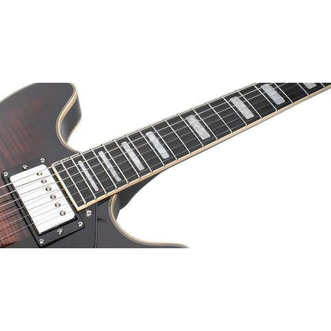 Guitarra Eléctrica Mars Hollowbody 335 Classic Bro De 6 Cuerdas En Marrón Oscuro Diestro Palo De Rosa