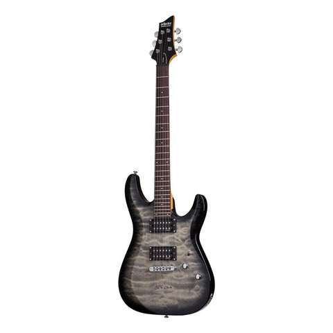 Guitarra Eléctrica Schecter C-6 Plus De Tilo Charcoal Burst Con Diapasón De Palo De Rosa