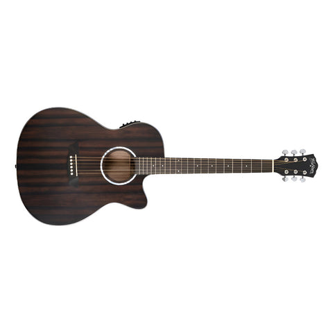 Guitarra Electroacústica De 6 Cuerdas Washburn Ebony Ace Marrón Oscuro