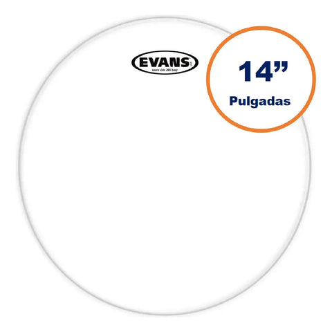 Parche Resonante Para Tarola De 14 Pulgadas Evans Drumheads S14r50 Blanco