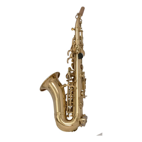 Saxofón Soprano Curvo Maxima Laqueado Modelo Kfcss-100g Con Estuche