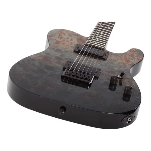 Schecter Pt Standard Telecaster Diestro Desvanecimiento Negro Estallido Burl Palo De Rosa