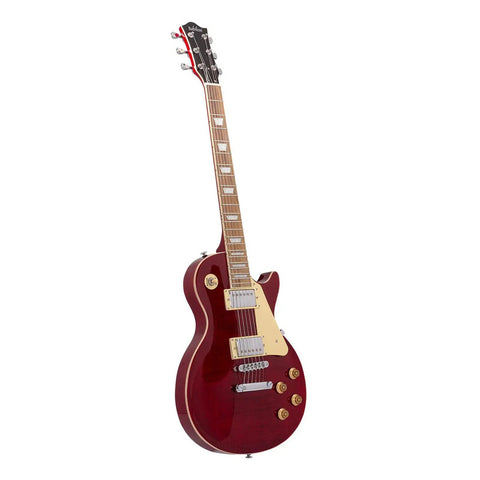 Guitarra Eléctrica Con Case Serie Unique Cosmos-wr Babilon Roja Color Vino
