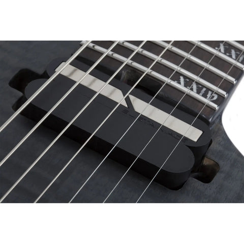 Guitarra Schecter Banshee Mach-7 Fr-s Fallout Burst Diestro Gris Oscuro Ébano