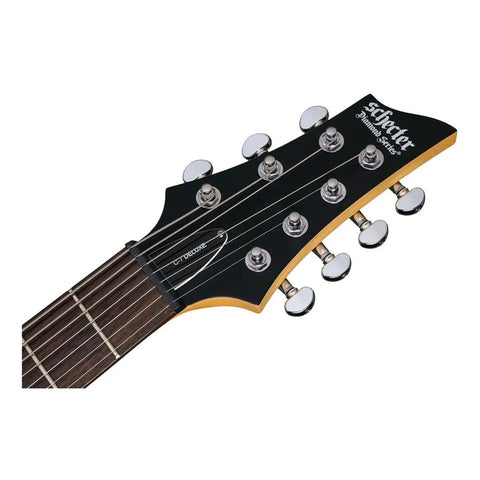 Guitarra Eléctrica Negro Satin 7 Cuerdas Schecter C7 Deluxe Diestro Gloss Black Palo De Rosa