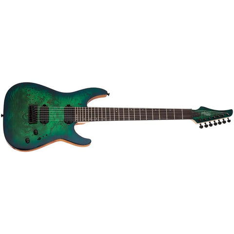Guitarra Eléctrica 7 Cuerdas Aqua Burst Schecter C-7 Pro Aqb Diestro Aqua Burst Wengué