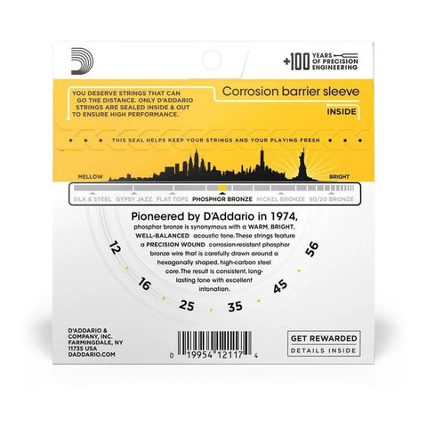 Cuerda D'addario Phosphor Bronze Ej19 Arco 0.012 Violeta