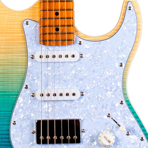 Guitarra Eléctrica De 6 Cuerdas Jet Guitars Js450 Tbe Diestro Azul Maple Tostado