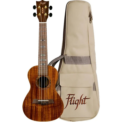 Ukelele Concierto Flight Duc445 Acacia Marrón Con Estuche