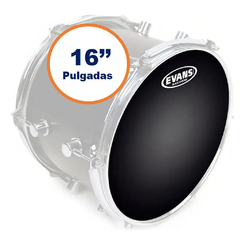 Evans Tt16chr Parche Golpe Tom 16 PuLG Black Chrome 2 Capas