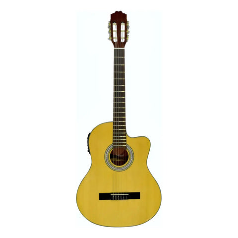 Guitarra Electroacústica Caja Clásica La Sevillana Un-3ceq Natural