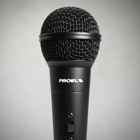 Microfono Dinamico Proel Dm800 Metal Pesado + Cable Xlr Negro