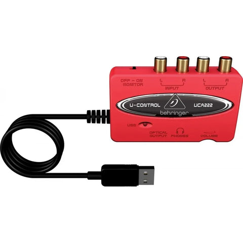 Behringer Uca222 U-control Interfaz Usb Audio 2 Entradas Rojo