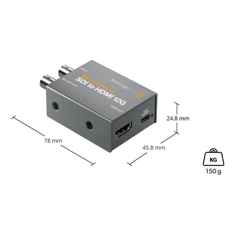Blackmagic Micro Convertidor Sdi To Hdmi 12g Psu Con Fuente Gris