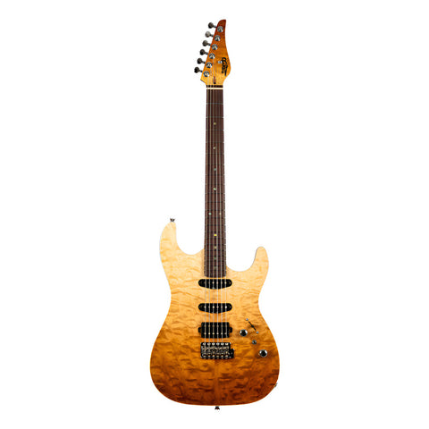 Guitarra Eléctrica Jet Guitars Js-45 Elite Fireburst Flame Diestro Dorado Maple