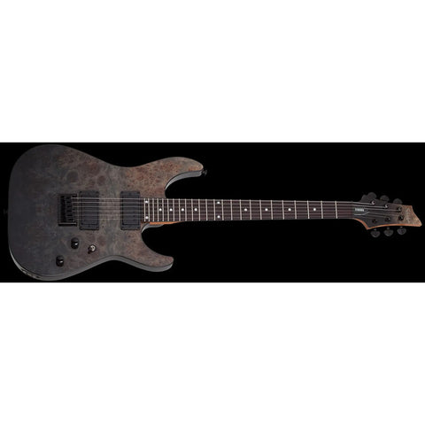 Guitarra Schecter C-1 Standard Black Fade Burst Burl Diestro Gris Oscuro Rousted Maple