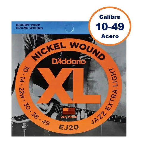 Juego De Cuerdas Para Guitarra Eléctrica 10-49 D'addario Ej20