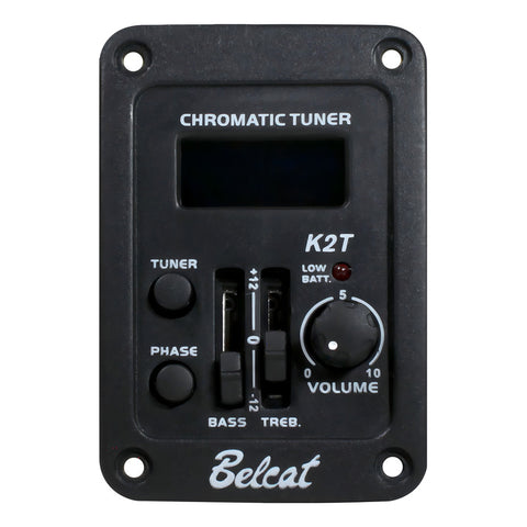 Belcat K2t Pastilla Para Guitarra Acústica C/ Afinador Color Negro