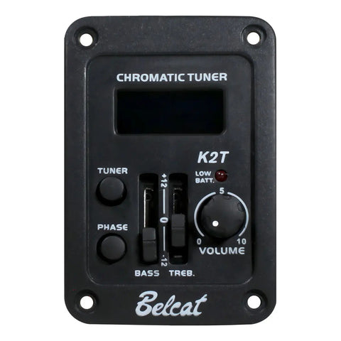 Belcat K2t Pastilla Para Guitarra Acústica C/ Afinador Color Negro