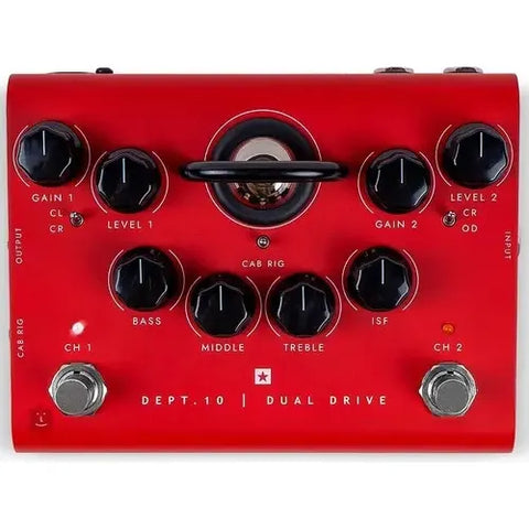 Pedal Overdrive 2 Canales Blackstar Dept. 10 Dual Drive Guitarra Eléctrica Rojo