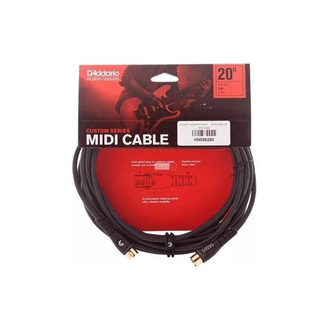 Cable Daddario Midi 5 Conectores Dorado 6 Metros Pw-md-20