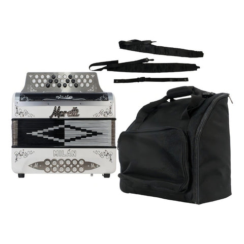 Moretti Milan Whi Acordeón De Botones Tono Fa Funda Correas Color Blanco