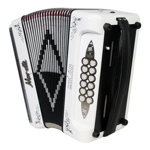 Acordeón Blanco 31 Botones Tono De Sol Moretti Milan 3s Gcf