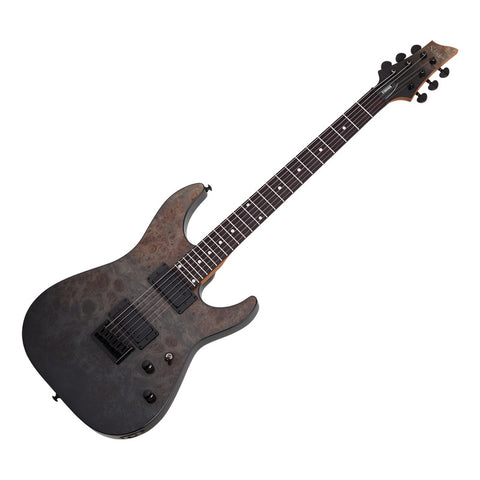 Guitarra Schecter C-1 Standard Black Fade Burst Burl Diestro Gris Oscuro Rousted Maple