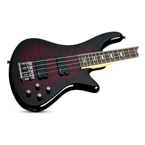 Bajo De 4 Cuerdas Cereza Negro, Schecter Stiletto Extreme-4 Diestro Cereza Negro Mate 4