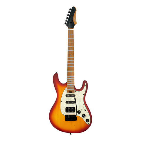 Guitarra Eléctrica Stratocaster Cherry Sunburst Mars Strat Diestro Rojo Palo De Rosa