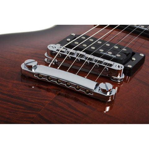 Guitarra Eléctrica Schecter Solo-ii Supreme Cat Eye Black Bu Diestro Chocolate Ébano