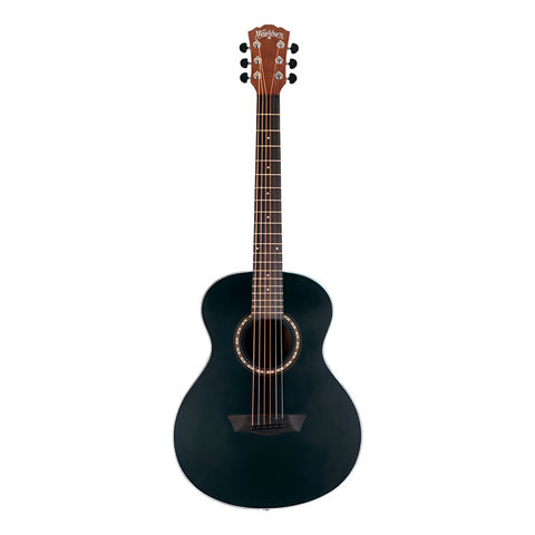 Guitarra Acústica Travel / Mini C/funda Washburn Agm5bmk Negro Diestro