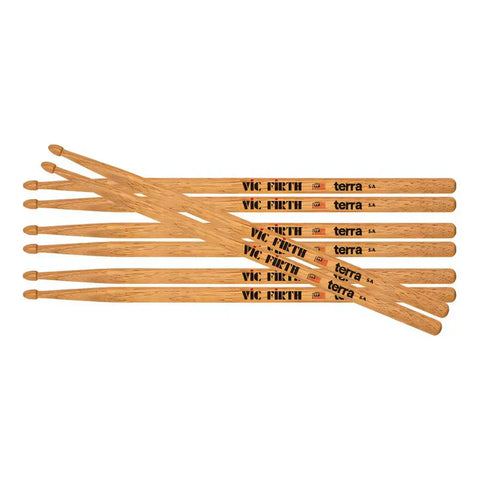 Vic Firth P5at4pk Terra 5a  Baquetas Punta Madera 4 Pares Natural 5a