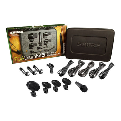 Pack De 5 Microfonos Para Bateria Shure Pgadrumkit5