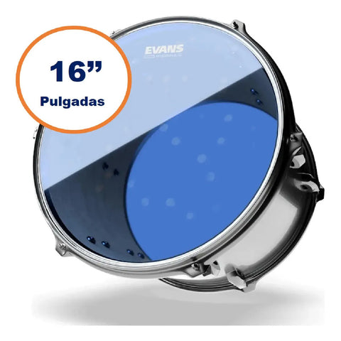Parche Tom Golpe Hidráulico 16 Pulgadas Evans Drumheads Tt16hb Azul