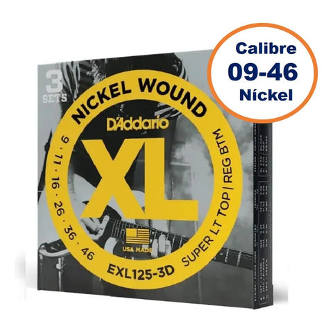 Encordadura D'addario Exl125-3d 3 Pack Guitarra Eléctrica