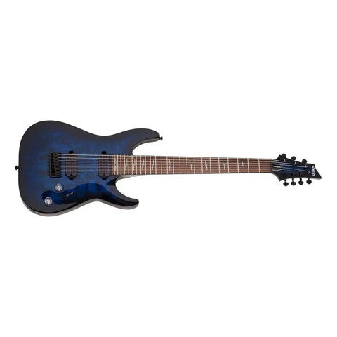 Guitarra Schecter Omen Elite-7 See- Thru Blue Burst Diestro See-thru Blue Burst Palo De Rosa