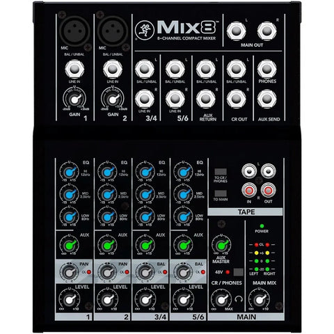 Mezcladora Compacta 8 Canales, Mackie Mix8