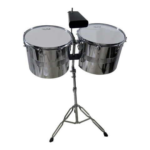 Timbales De 14 Y 15 In De Acero Negro, New Beat Lt-256cd